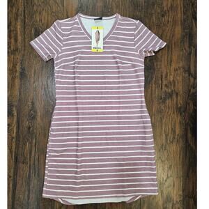 32 Degrees Cool Dress Striped Pink White Size Small New